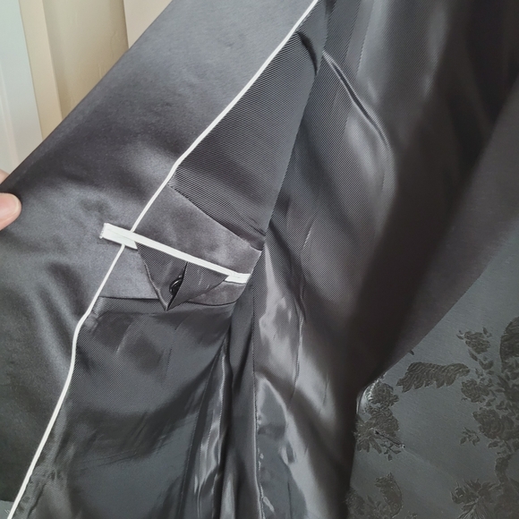 Express Men's Black Patterned Tuxedo Blazer Slim Fit 44S - Picture 8 of 10